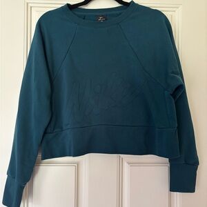Nike Dri-Fit Teal Cropped Crewneck Sweatshirt